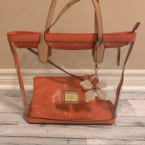 Guess Handbags - Guess Hula Girl Clear Plastic Vinyl